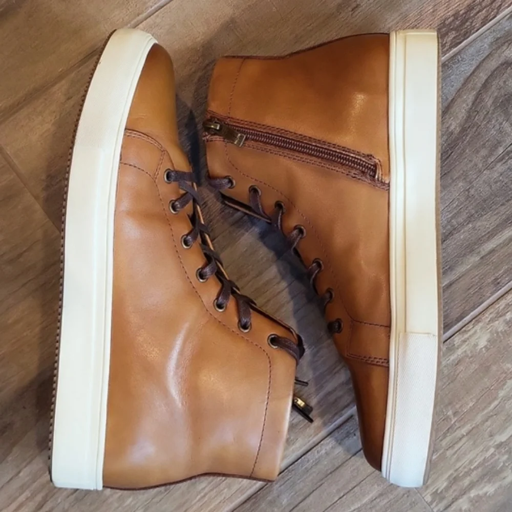 Jousen Leather High-Top Dress Sneakers, Size 8 - Picture 4 of 15